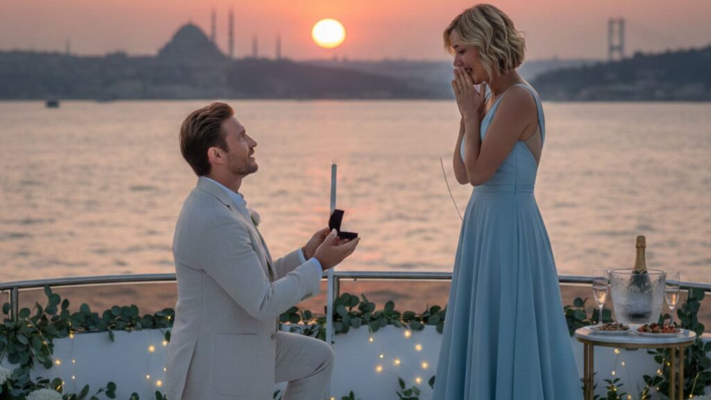 Boğazda Yat Kiralayarak Evlilik Teklifi Yapmak