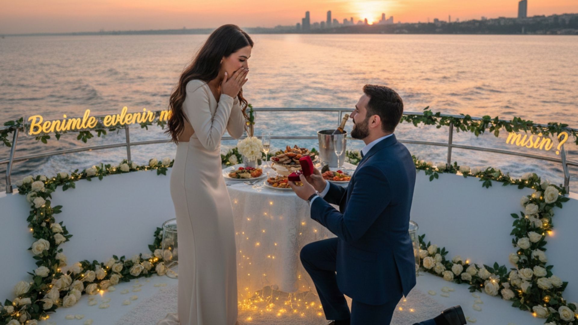 Romantizmin Dansı: Boğazda Yat Kiralama ile Evlilik Teklifi Seremonisi! 