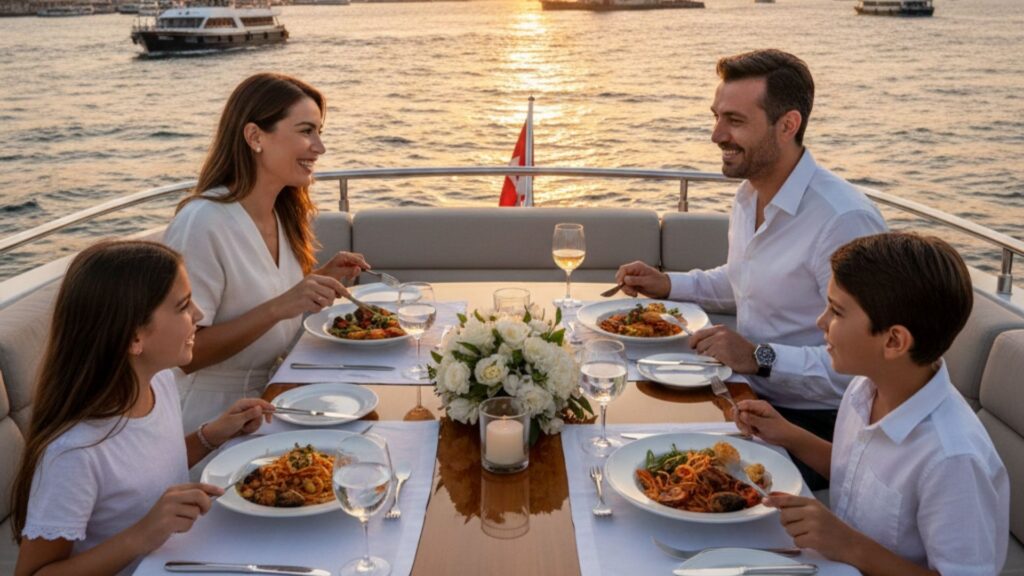 Corona Yat Turizm ile İstanbul Boğazı'nda yat turu ve akşam yemeği.